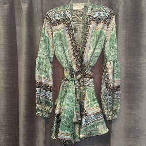 Bronx and Banco Green Paisley Dress